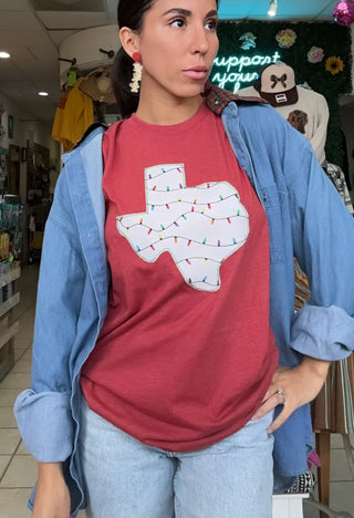 Festive Christmas Lights Texas Tee