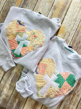 *Made New* God is Love Quilted Pullover