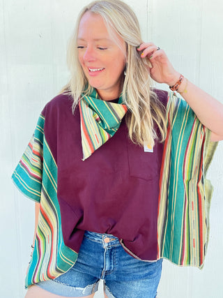 Navajo Carhartt Reworked Poncho Top