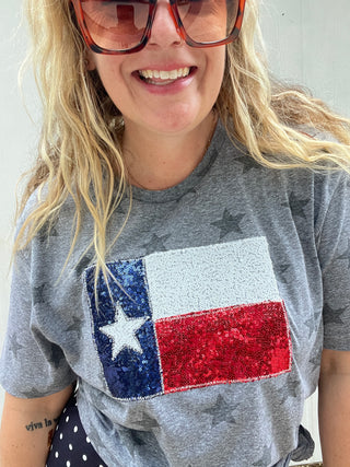 Texas Flag Sequin Tee