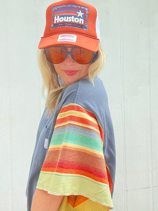 *True Treasure* Carhartt Reworked Rio Poncho Top [Blue]