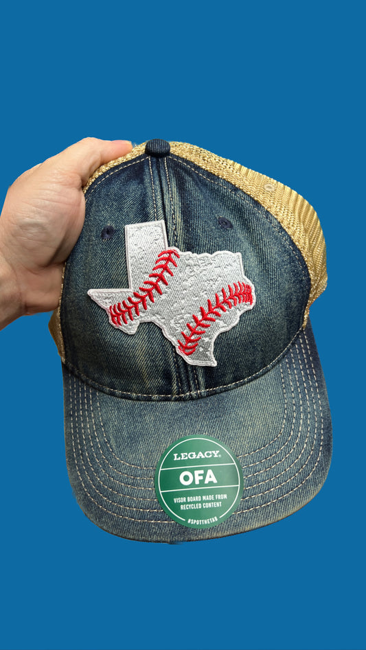 Texas Baseball Denim Trucker Hat