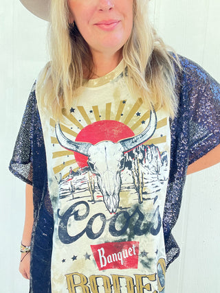 Coors Reworked Sequin Poncho Top
