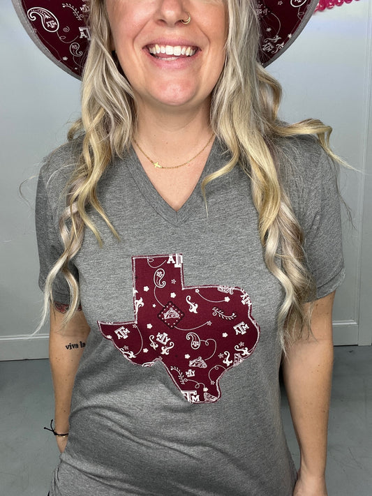 College Station V-Neck Tee