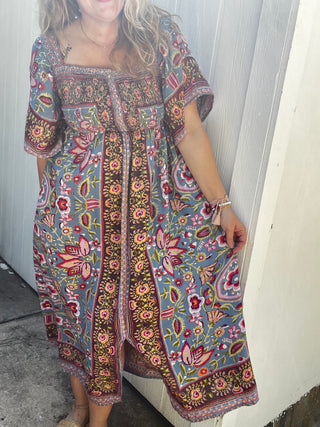 Harvest Moon Floral Midi Dress
