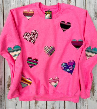 All Over Heart Pullover [Pink]