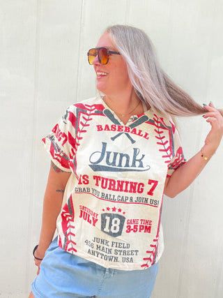 Baseball Junkie Feed Sack Top