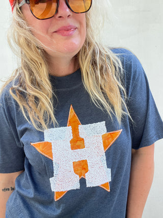 H Star Houston Baseball Boxy Tee