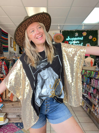 Lainey Reworked Sequin Poncho Top