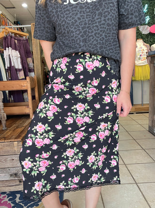 Midnight Garden Midi Skirt