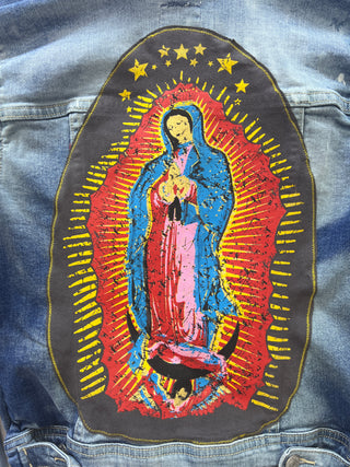 *True Treasure* Guadalupe Bleached Denim Jacket