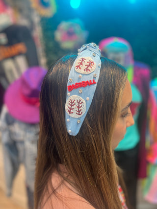 Baseball Life Beaded Headband