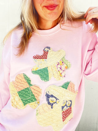 *True Treasure* Flower Power Quilt Pullover [Large]
