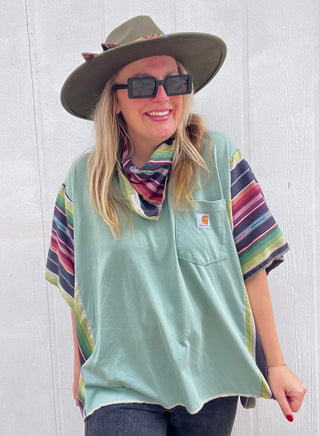 Noche Carhartt Reworked Poncho Top [Sage]