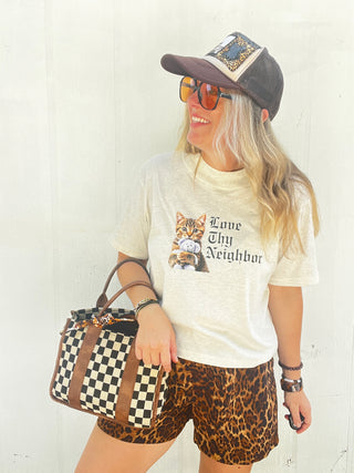 Love Thy Neighbor Cropped Tee