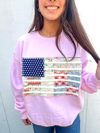 *True Treasure* Ophelia Flag Quilt Pullover