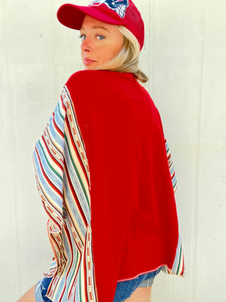 713 HTX Cielo Serape Poncho