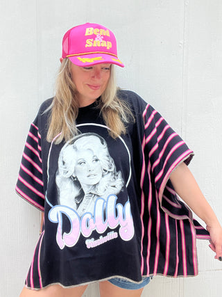 Dolly Retro Stripe Remix Poncho