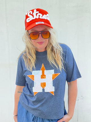 H Star Houston Baseball Boxy Tee