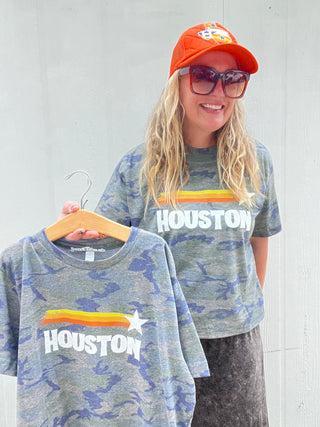 Retro Houston Baseball Tee – Customizable Unisex Game Day Shirt