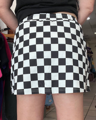 Checkered Athletic Skort [Black]