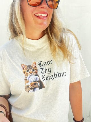 Love Thy Neighbor Cropped Tee