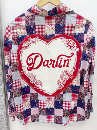 *True Treasure* Darlin' Patchwork Button Up Top