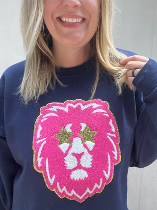 Lions Chenille Patch Pullover