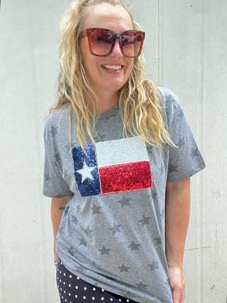 Texas Flag Sequin Tee