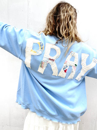 *True Treasure* Pray Quilted Cardigan [Large]