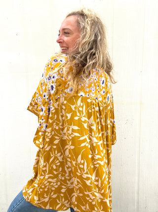 Golden Gypsy Floral Kimono