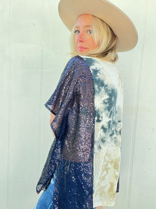 Coors Reworked Sequin Poncho Top