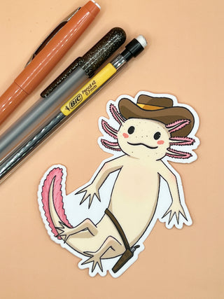 Axolotl Cowboy Sticker