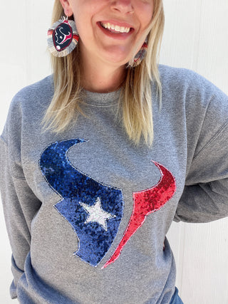 Houston Football Sequin Pullover