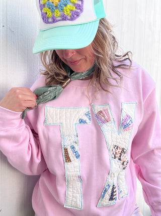 *True Treasure* Pink TX Quilt Pullover [Med]