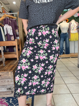 Midnight Garden Midi Skirt