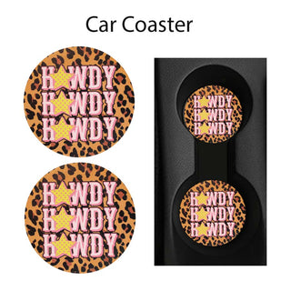 Howdy Leopard Car Coasters