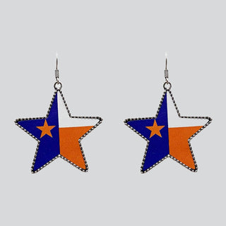 Last Call Htown Texas Flag Star Earrings