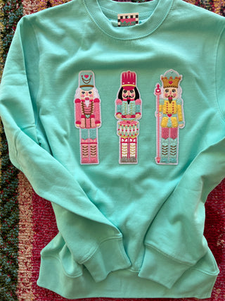 Nutcracker Chenille Patch Pullover [Mint]