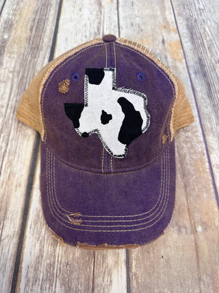 Cow Print Dirty Trucker Hat