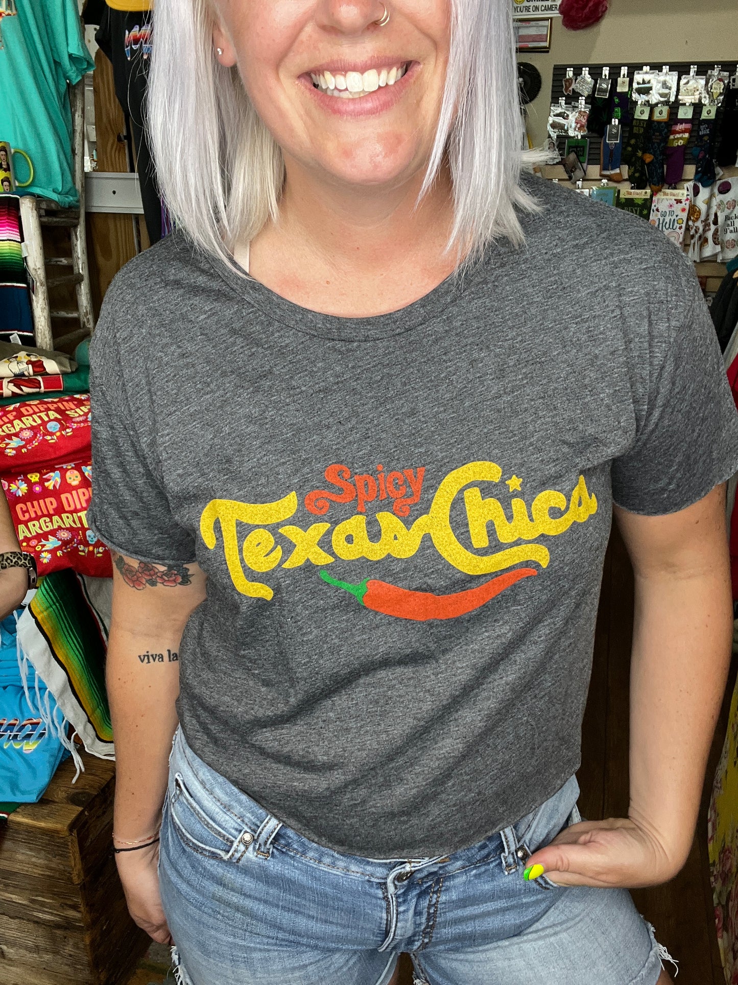 Last Call Spicy Texas Chica Crop Tee