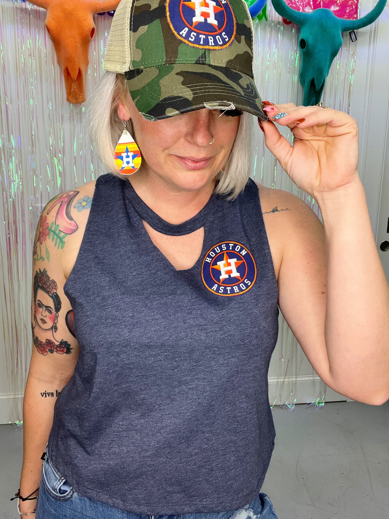 Astros key hole tank by Sweet Texas Treasures