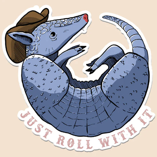 Roll with It Armadillo Sticker