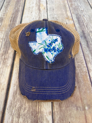 Painted Bluebonnet Dirty Trucker Hat