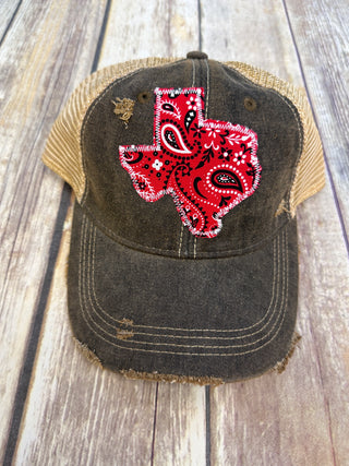 Red Bandana Dirty Trucker Hat