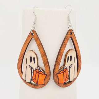 All Treats Ghost Earrings