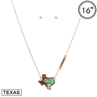 Marble Texas Necklace Set [4 Colors]