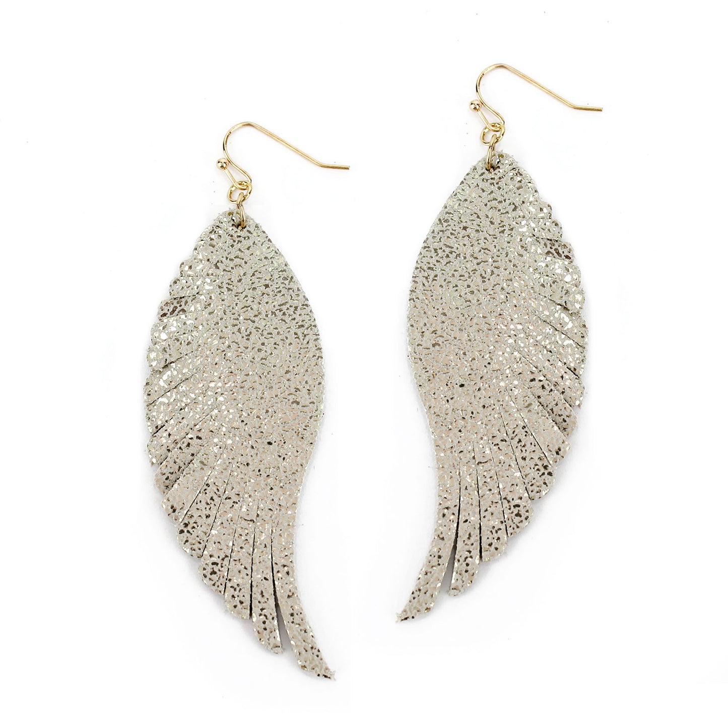 Metallic Leather Angel Wing Earrings [2 Colors]