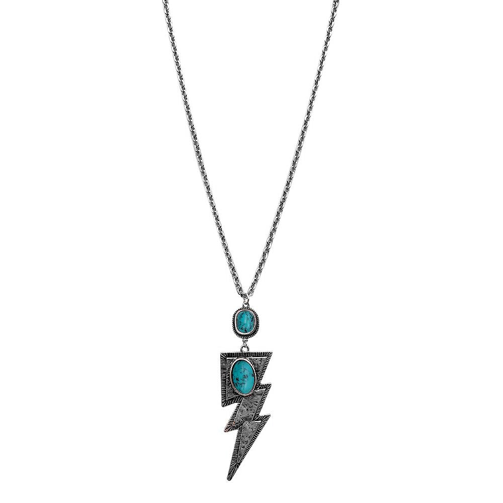 Turquoise Lightning Bolt Necklace