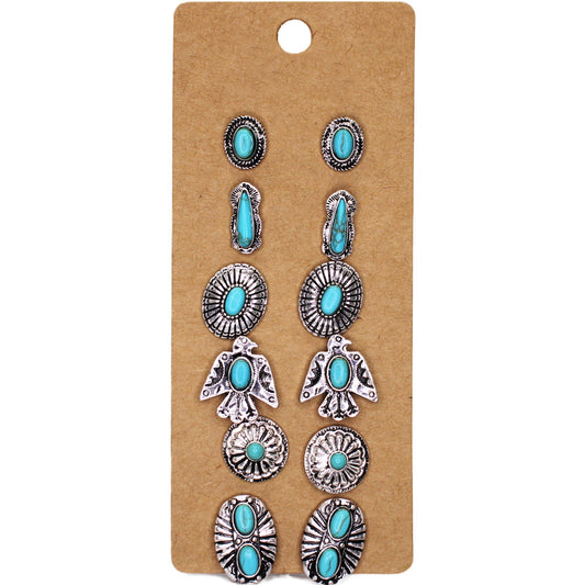 Turquoise Concho Earring Set